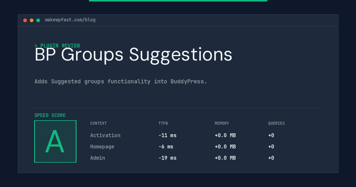 BP Groups Suggestions - MakeWPFast