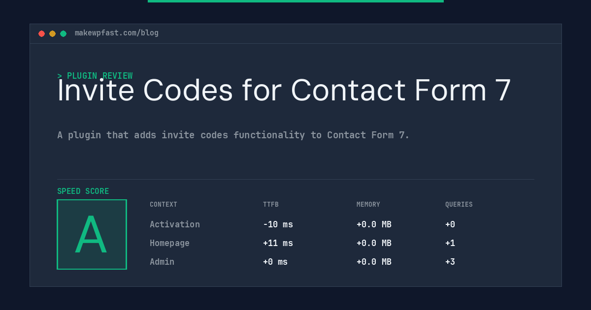 Invite Codes for Contact Form 7 - MakeWPFast