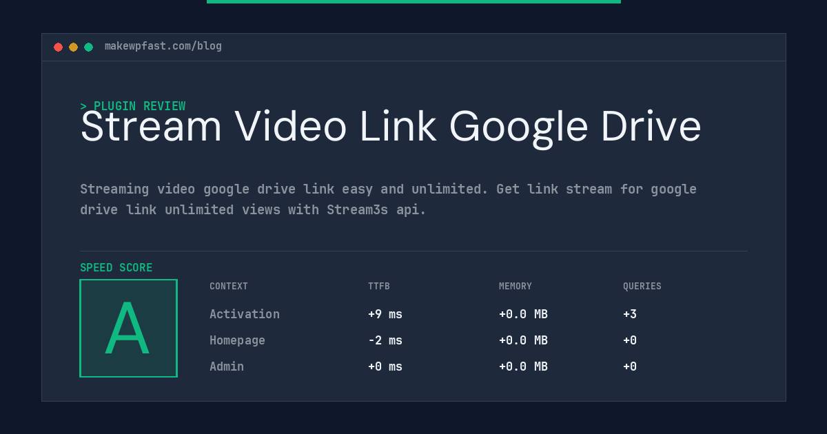Stream Video Link Google Drive - MakeWPFast