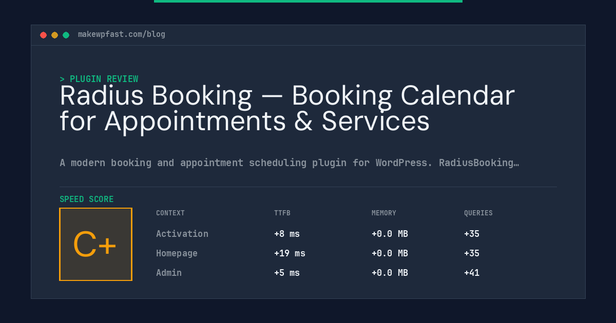 Radius Booking — Booking Calendar for Appointments & Services - MakeWPFast