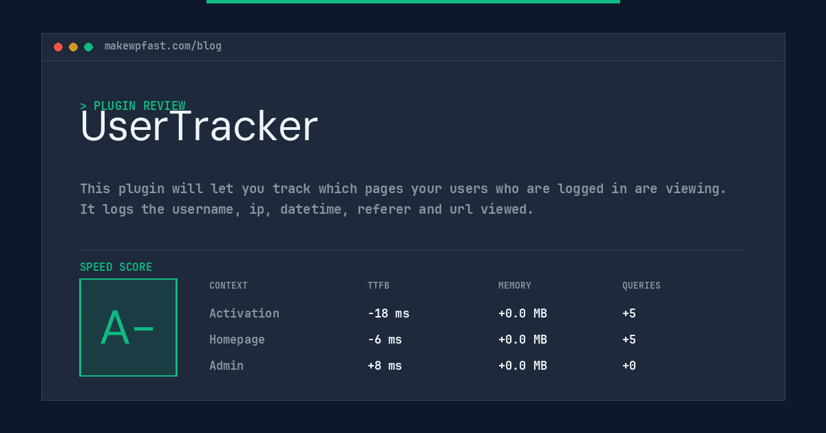 UserTracker - MakeWPFast