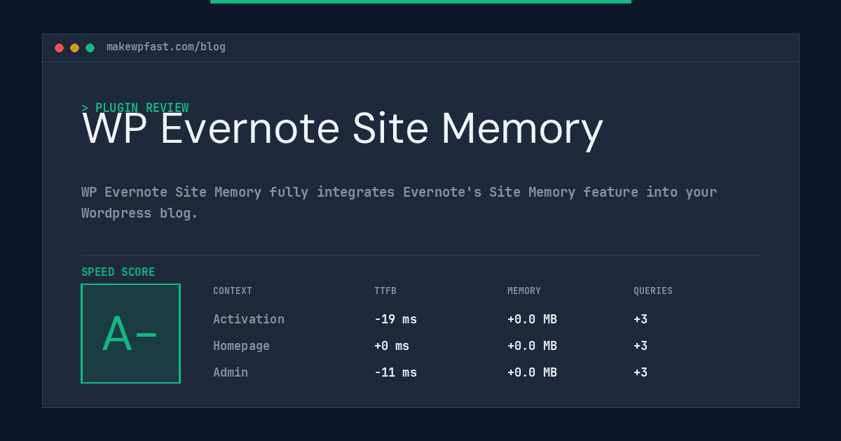 WP Evernote Site Memory - MakeWPFast