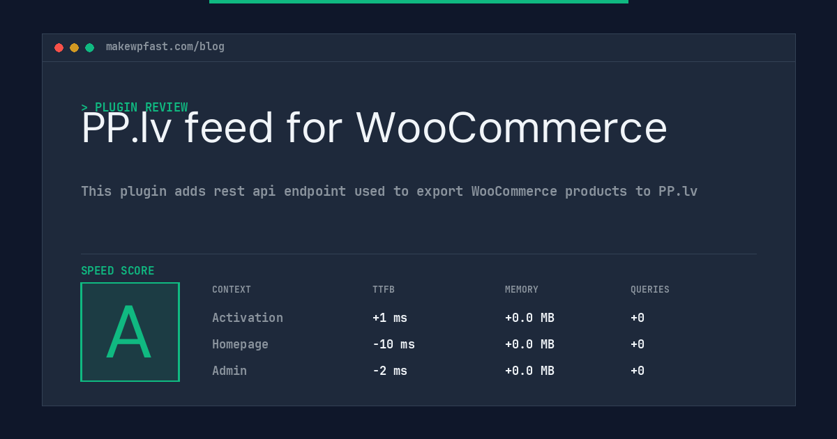 PP.lv feed for WooCommerce - MakeWPFast
