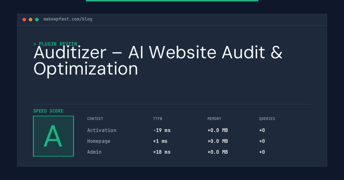 Auditizer – AI Website Audit & Optimization - MakeWPFast