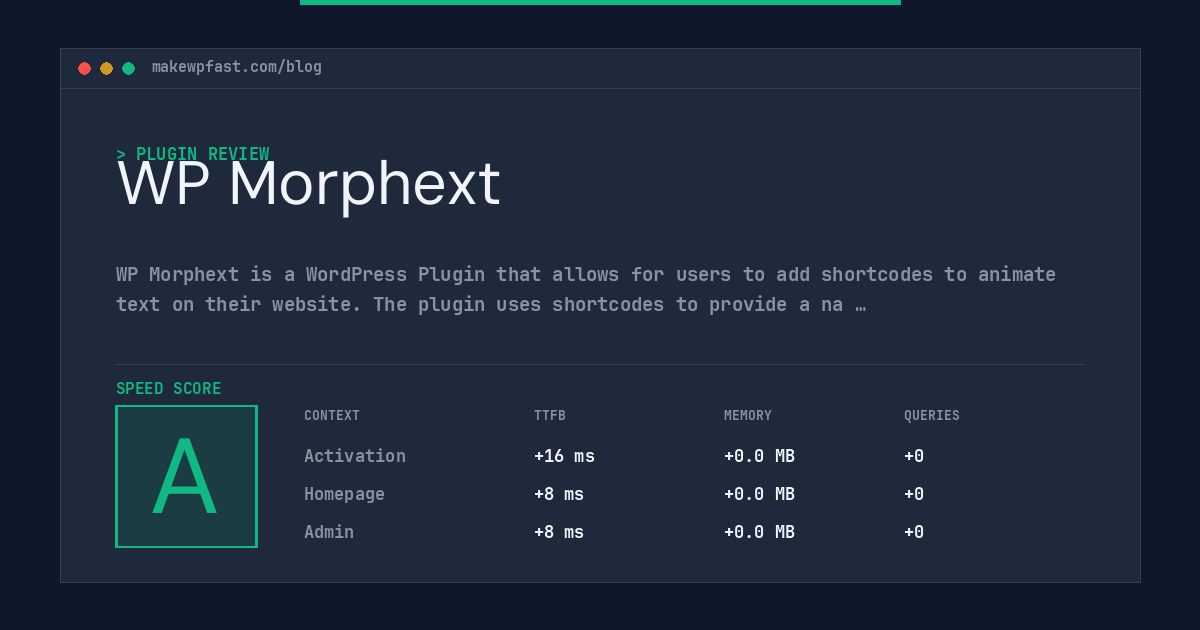 WP Morphext - MakeWPFast