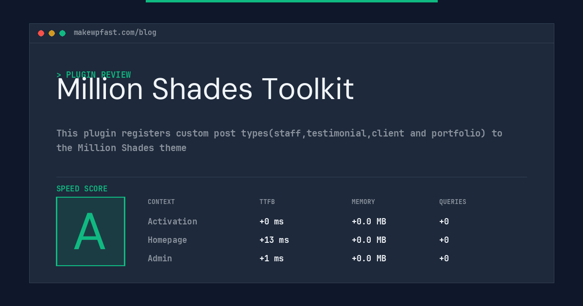Million Shades Toolkit - MakeWPFast