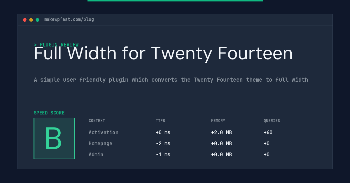 Full Width for Twenty Fourteen - MakeWPFast