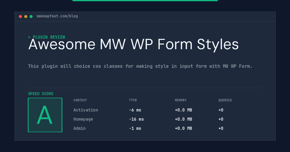 Awesome MW WP Form Styles - MakeWPFast