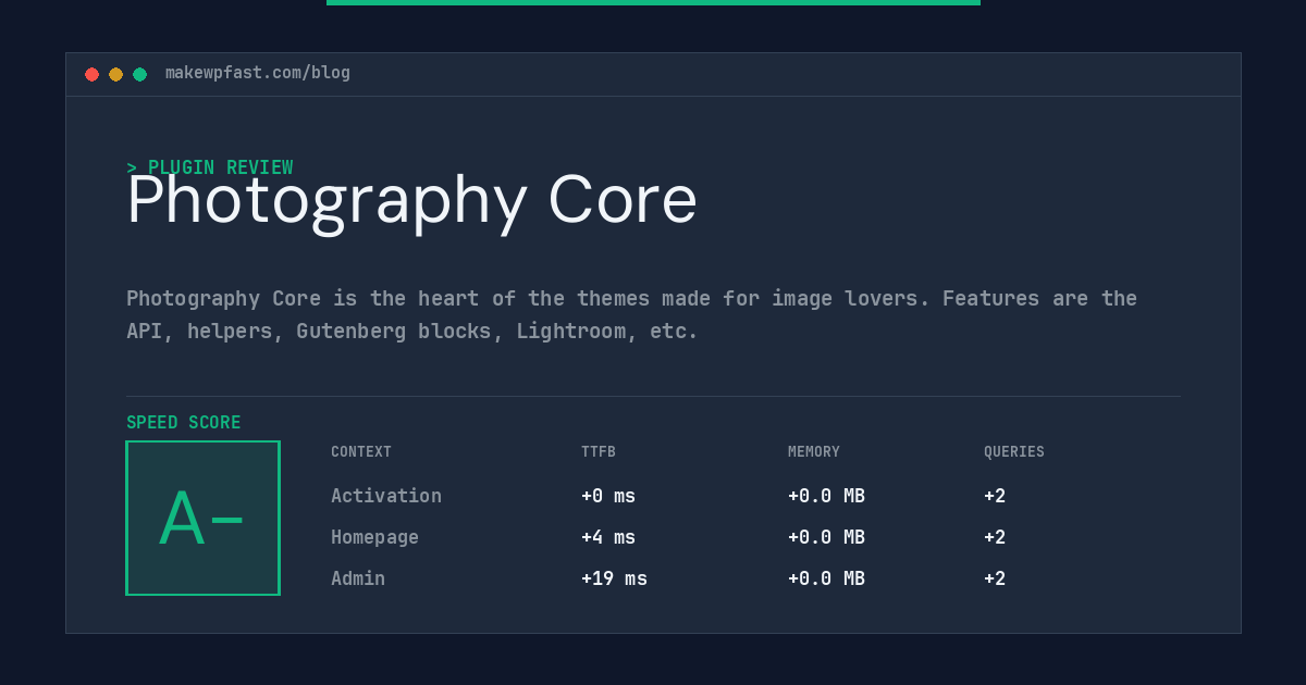 Photography Core - MakeWPFast