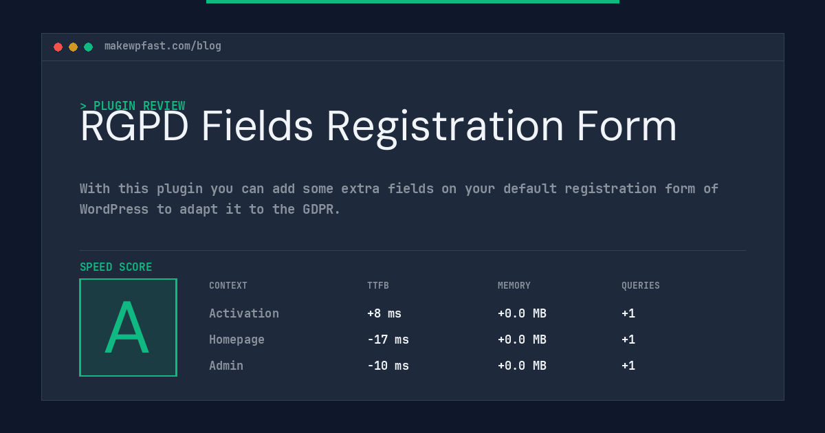 RGPD Fields Registration Form - MakeWPFast