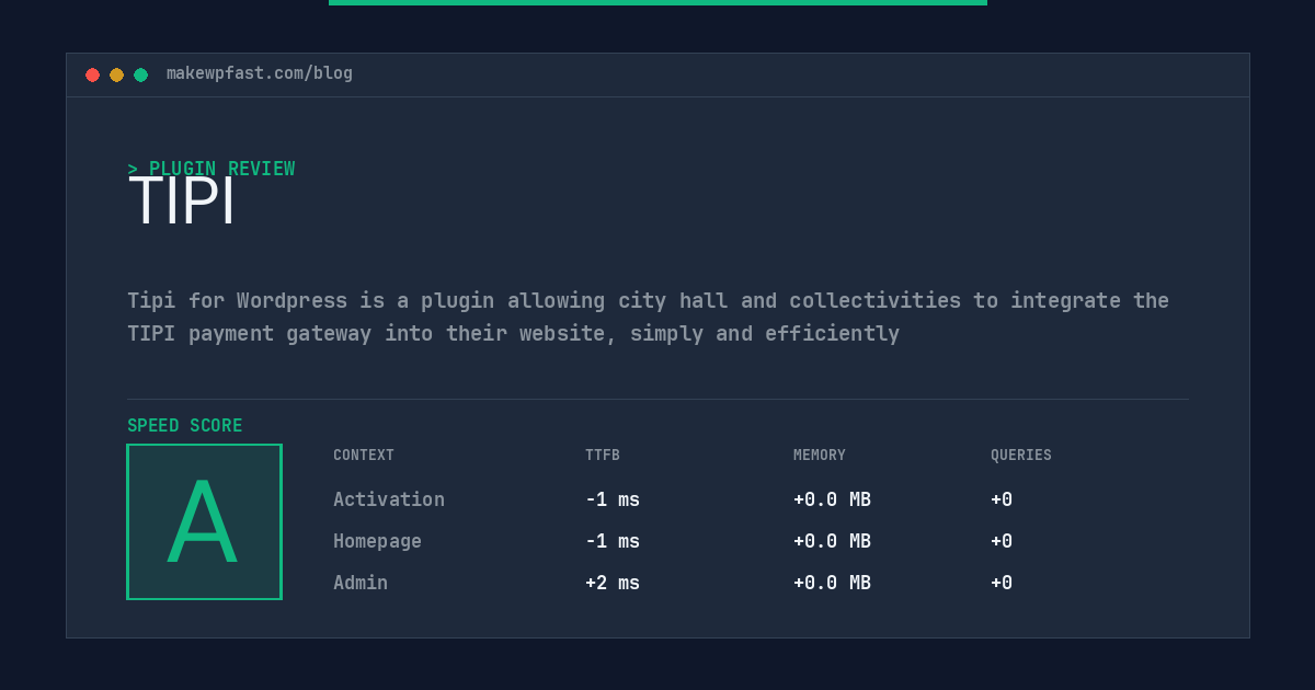 TIPI - MakeWPFast