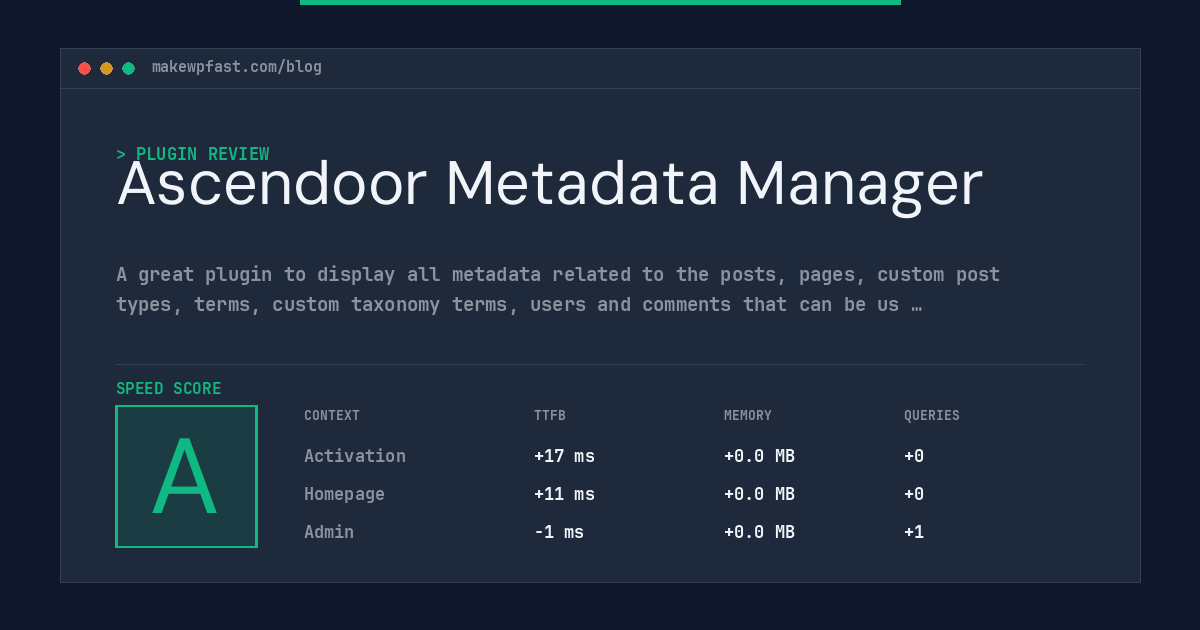 Ascendoor Metadata Manager - MakeWPFast