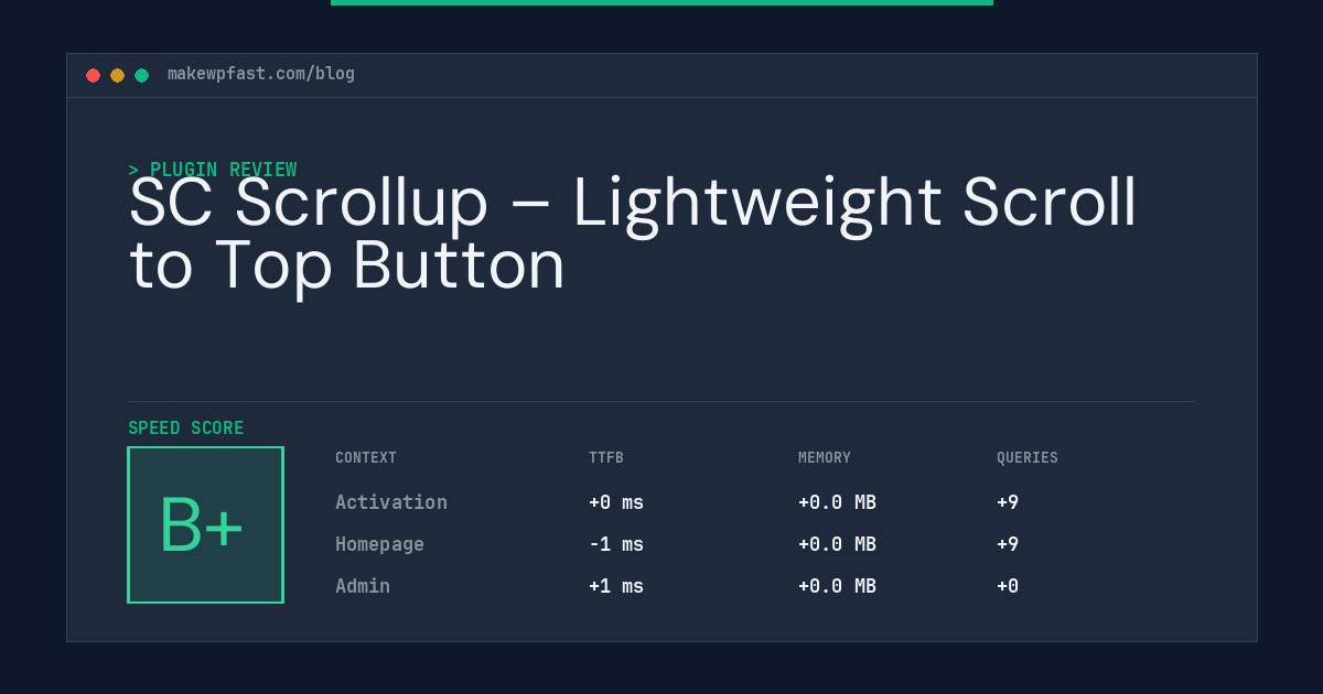 SC Scrollup – Lightweight Scroll to Top Button - MakeWPFast