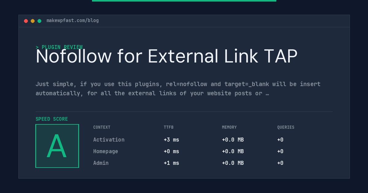 Nofollow for External Link TAP - MakeWPFast