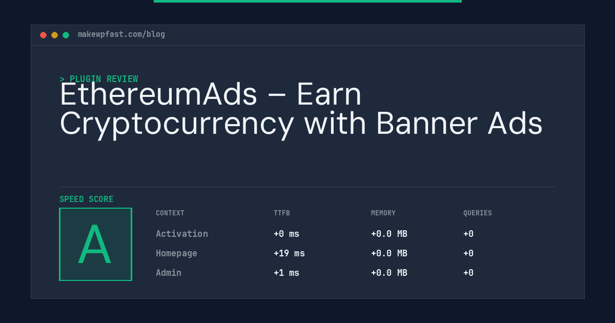 EthereumAds – Earn Cryptocurrency with Banner Ads - MakeWPFast