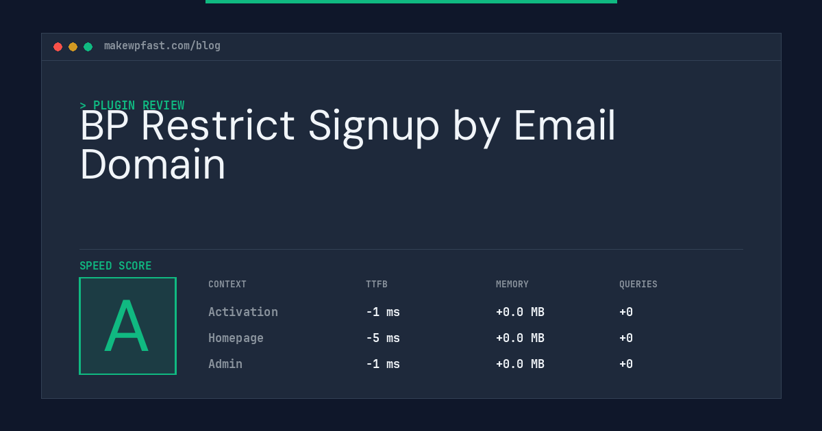 BP Restrict Signup by Email Domain - MakeWPFast
