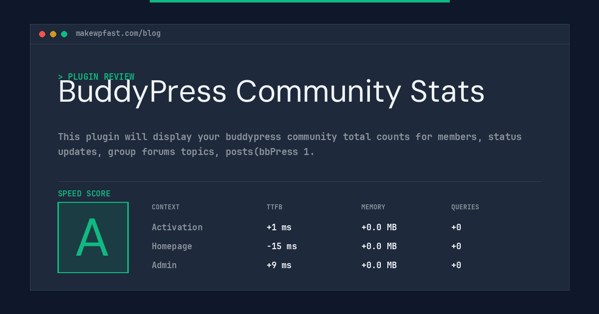 BuddyPress Community Stats - MakeWPFast