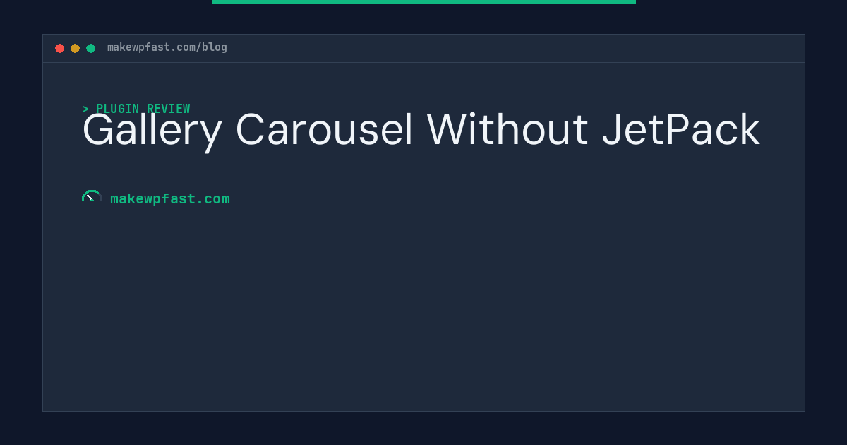 Gallery Carousel Without JetPack - MakeWPFast