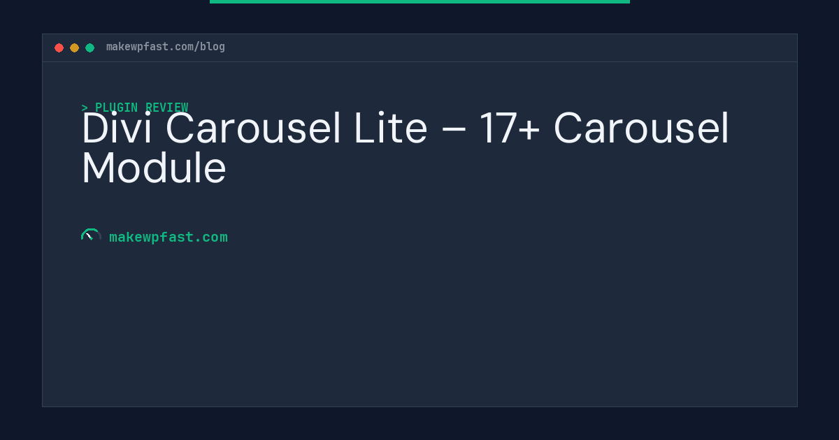 Divi Carousel Lite – 17+ Carousel Module - MakeWPFast