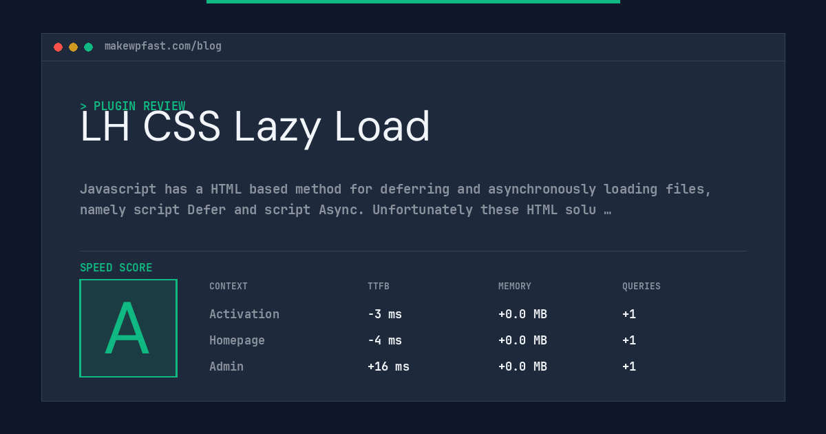 LH CSS Lazy Load - MakeWPFast