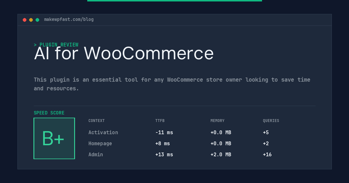 AI for WooCommerce - MakeWPFast