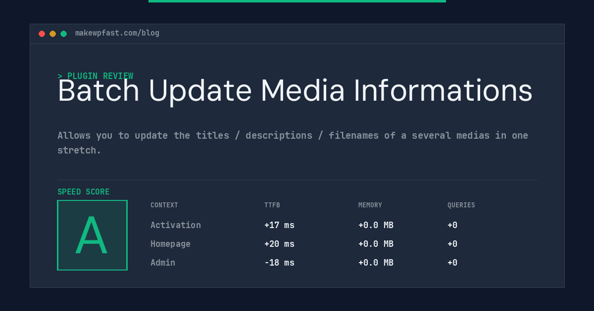 Batch Update Media Informations - MakeWPFast
