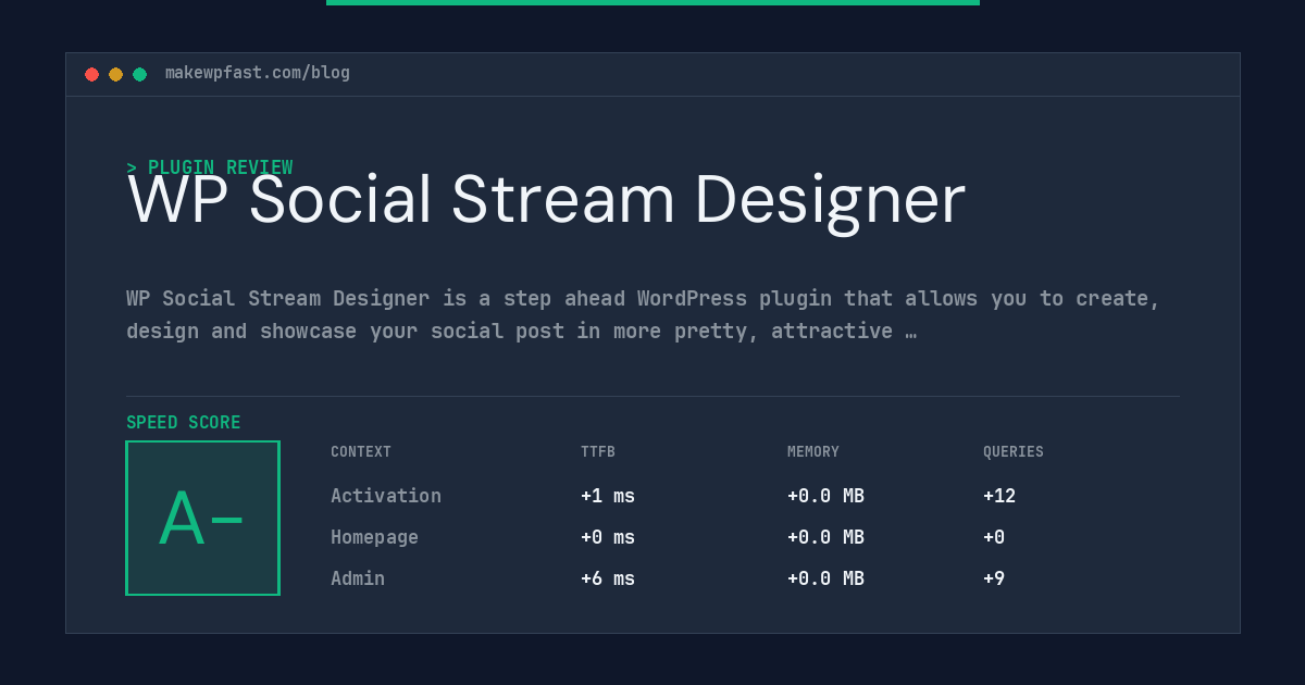 WP Social Stream Designer - MakeWPFast