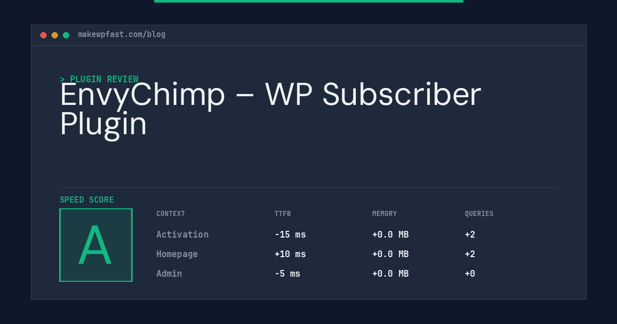EnvyChimp – WP Subscriber Plugin - MakeWPFast