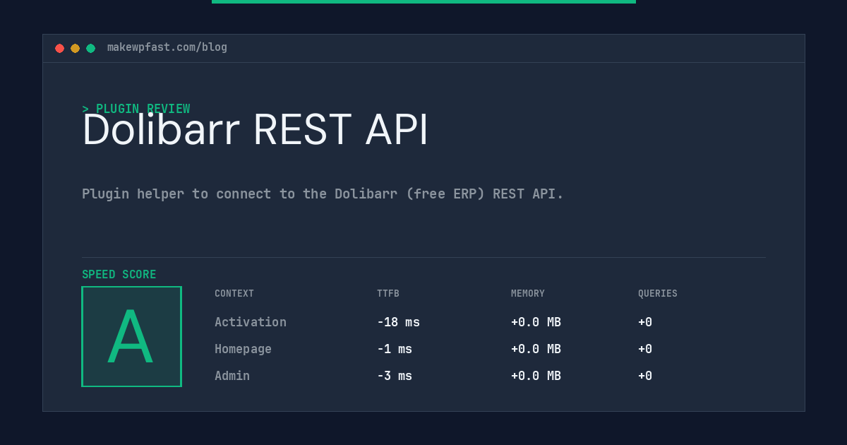 Dolibarr REST API - MakeWPFast