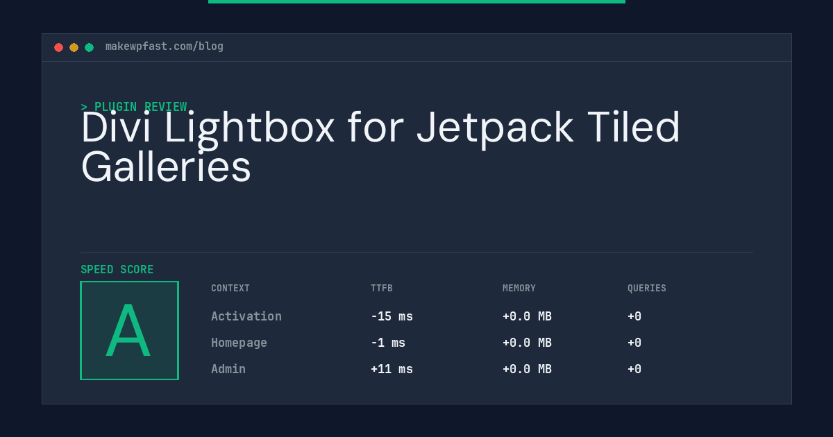 Divi Lightbox for Jetpack Tiled Galleries - MakeWPFast