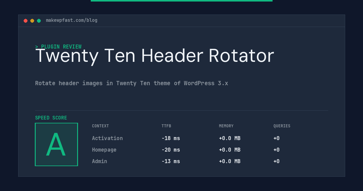 Twenty Ten Header Rotator - MakeWPFast