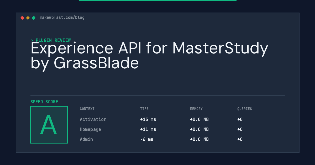 Experience API for MasterStudy by GrassBlade - MakeWPFast