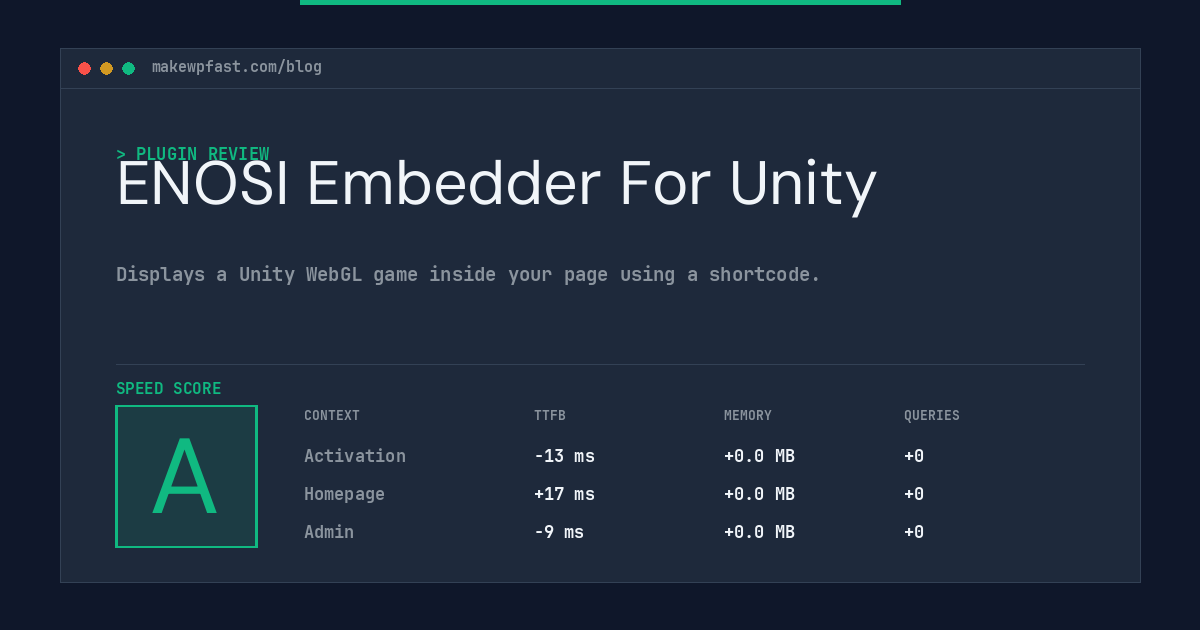 ENOSI Embedder For Unity - MakeWPFast