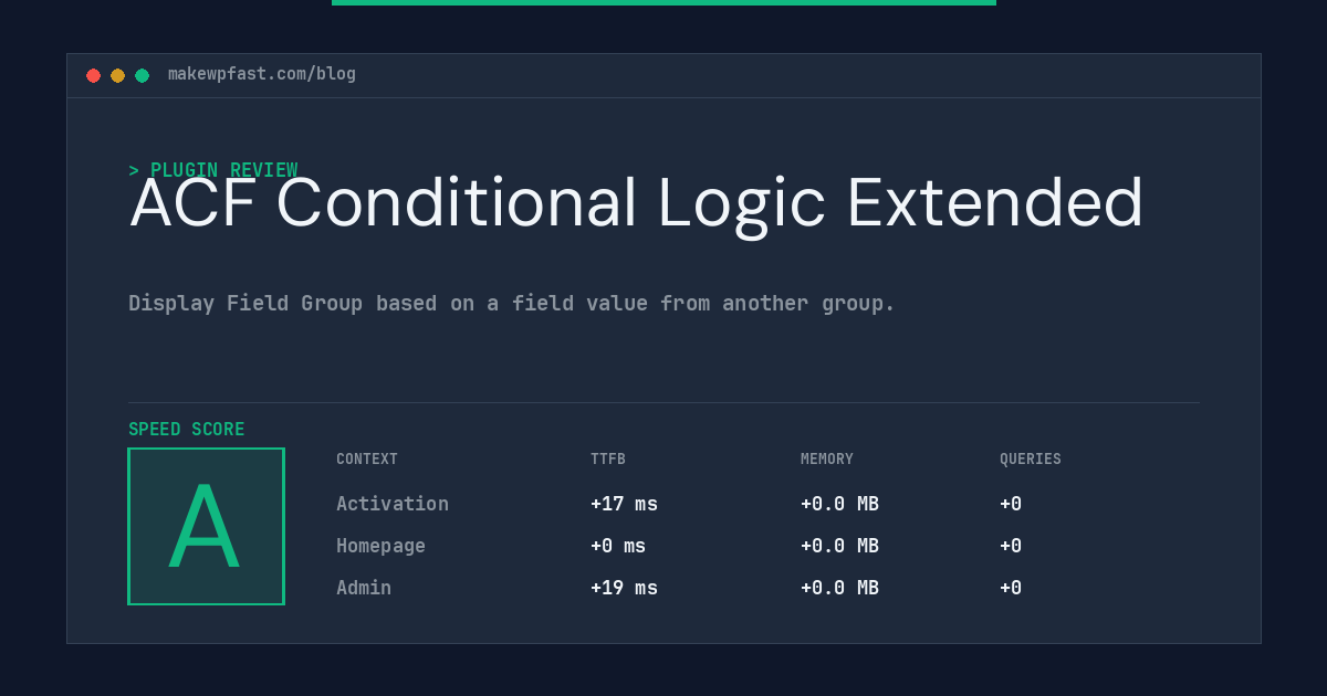 ACF Conditional Logic Extended - MakeWPFast