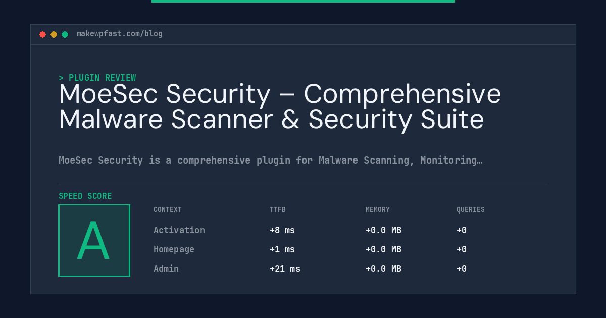 MoeSec Security – Comprehensive Malware Scanner & Security Suite - MakeWPFast
