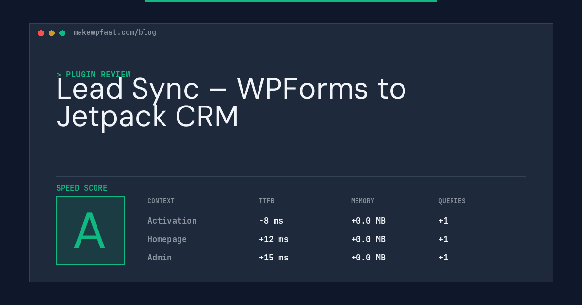 Lead Sync – WPForms to Jetpack CRM - MakeWPFast