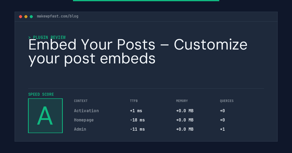Embed Your Posts – Customize your post embeds - MakeWPFast