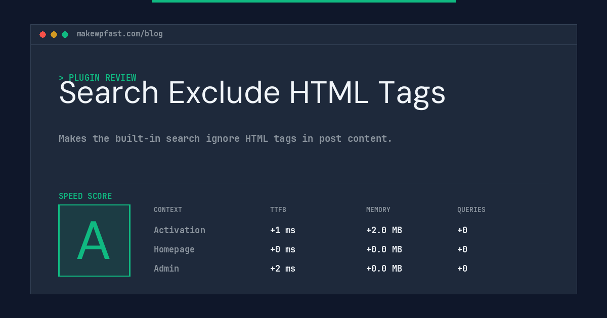 Search Exclude HTML Tags - MakeWPFast