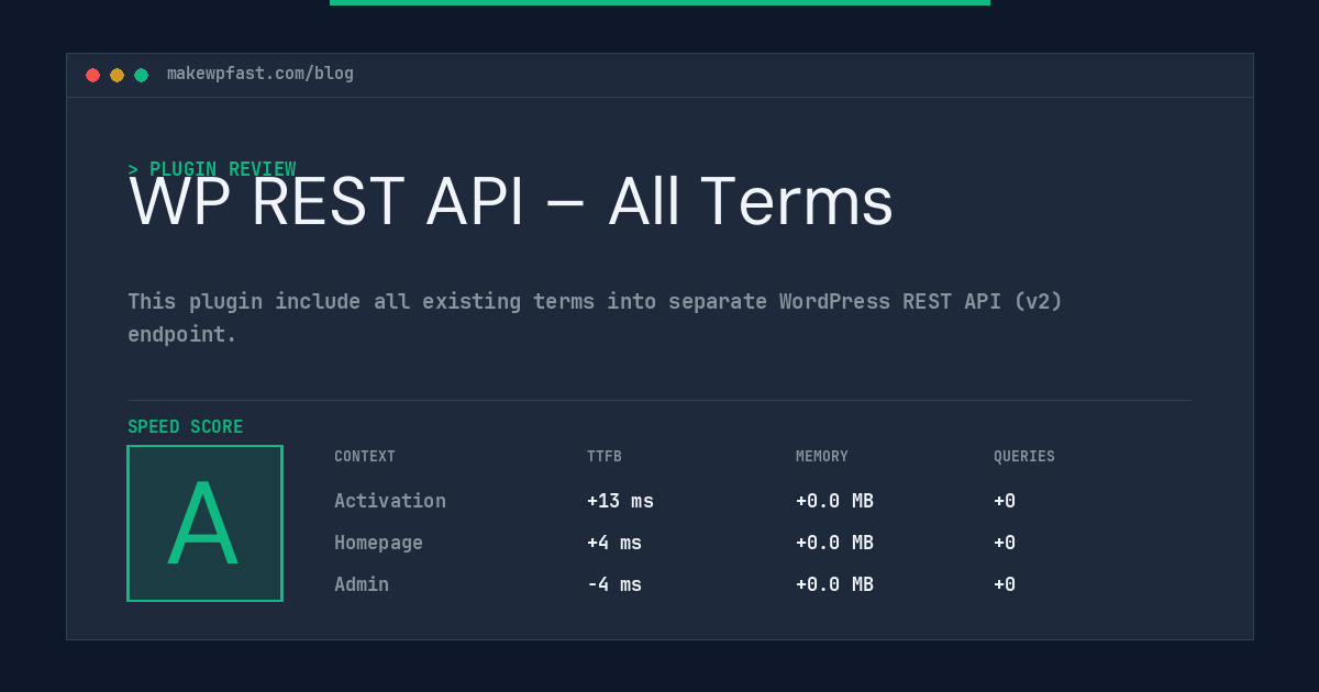 WP REST API – All Terms - MakeWPFast