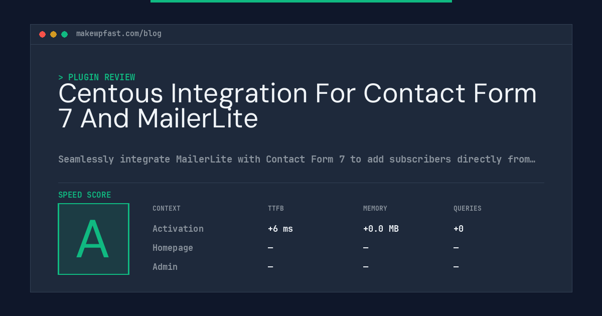 Centous Integration For Contact Form 7 And MailerLite - MakeWPFast