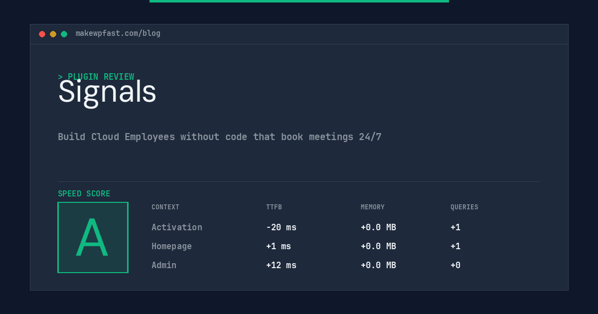 Signals - MakeWPFast