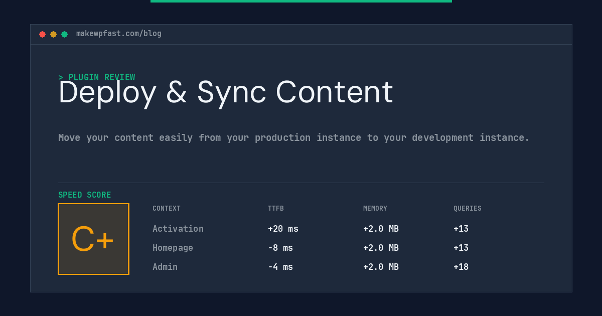 Deploy & Sync Content - MakeWPFast