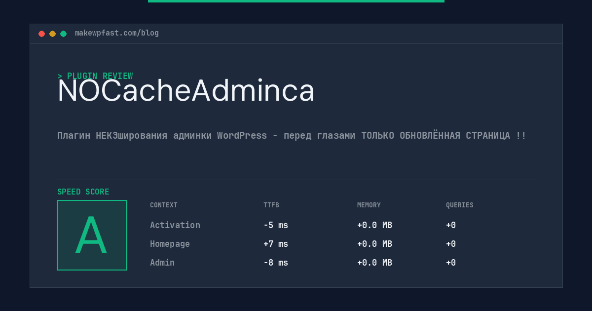 NOCacheAdminca - MakeWPFast