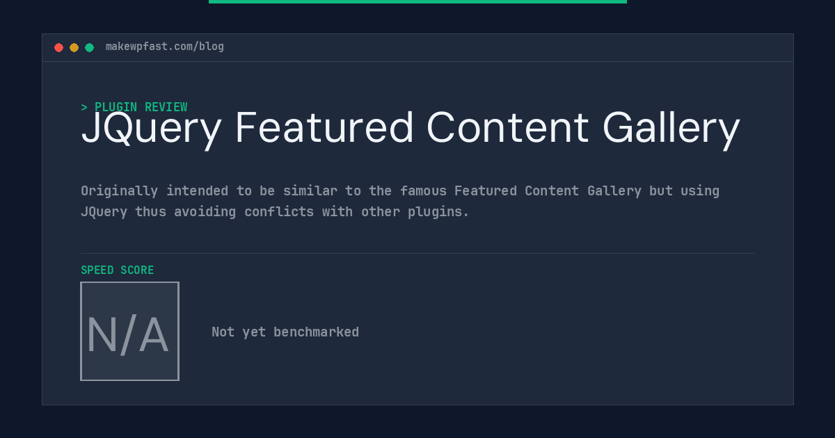 JQuery Featured Content Gallery - MakeWPFast