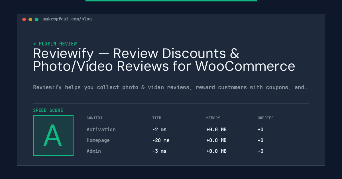 Reviewify — Review Discounts & Photo/Video Reviews for WooCommerce - MakeWPFast