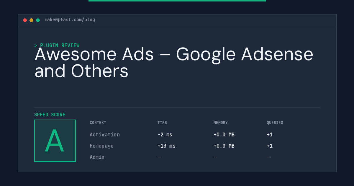 Awesome Ads – Google Adsense and Others - MakeWPFast
