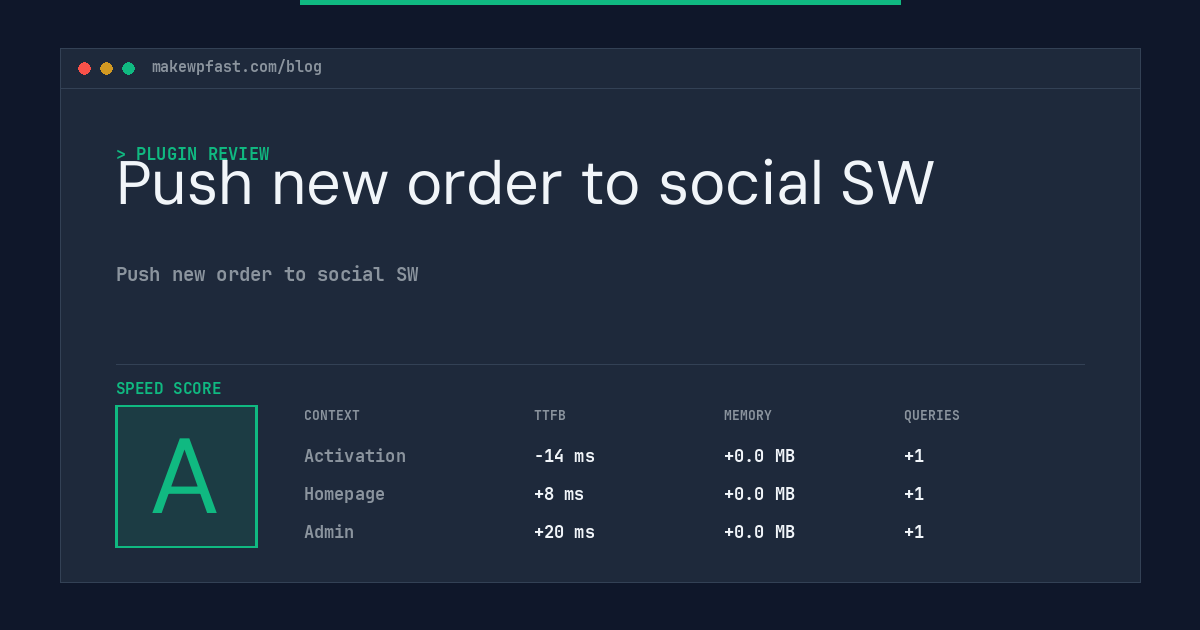Push new order to social SW - MakeWPFast