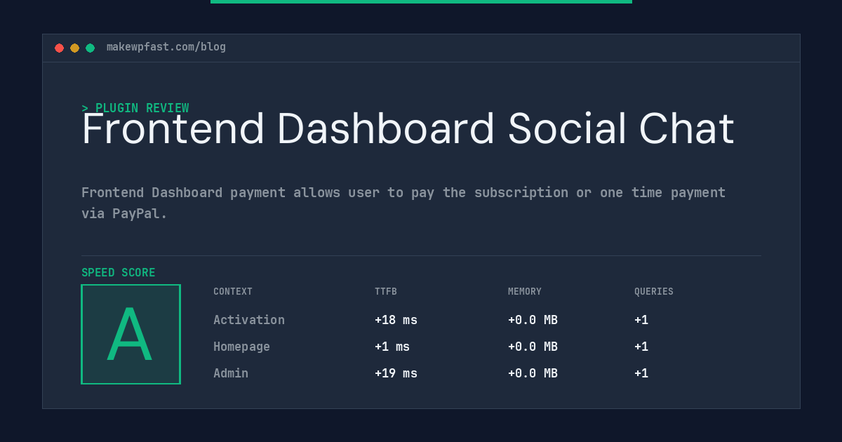 Frontend Dashboard Social Chat - MakeWPFast