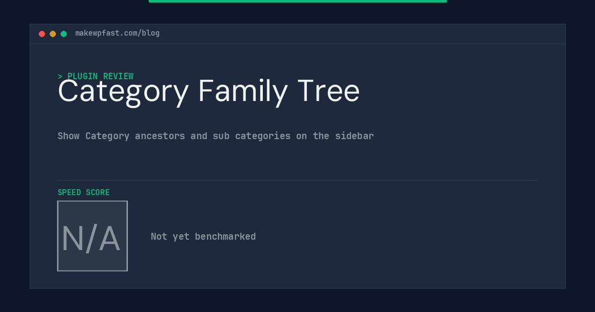Category Family Tree - MakeWPFast