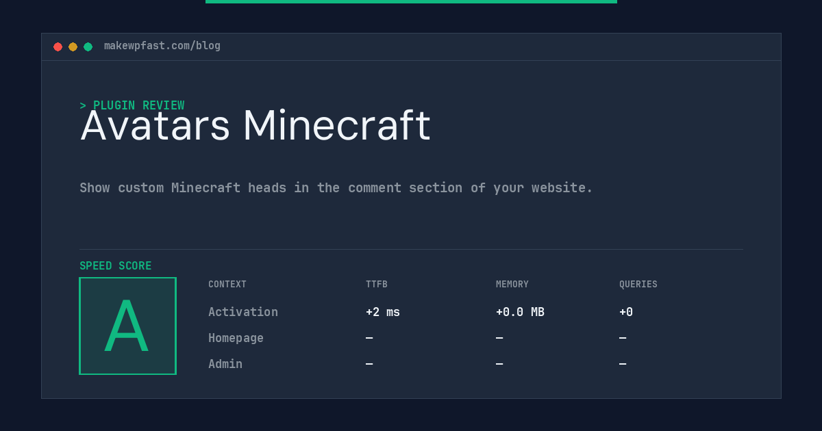Avatars Minecraft - MakeWPFast